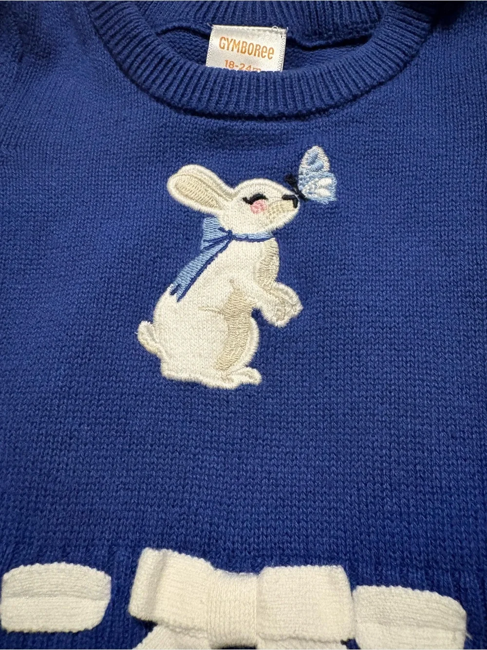 Gymboree Royal Blue Knit Dress with Bunny Appliqué